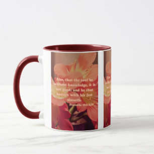 Proverbes 19:2 KJV Bible Verse Pic Mug à deux tons