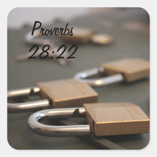 Proverbes 28:22 Sticker cadenas (Devant)