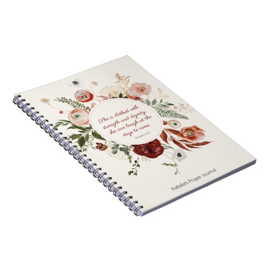 Proverbes 31:25 Blush rose floral journal de prièr (Côté Droit)
