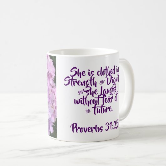Proverbes 31:25 Café Mug (Devant droit)