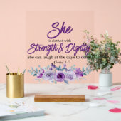 Proverbes 31:25 Force et Dignité Fleur pourpre (Mariage)