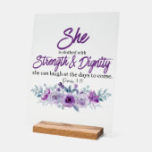 Proverbes 31:25 Force et Dignité Fleur pourpre (Angle)