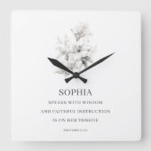 Proverbes 31:26 Verset Bible Horloge murale (Recto)