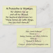Proverbes 31 Femme Maman Carte d'appel fleurit (Devant / Derrière)