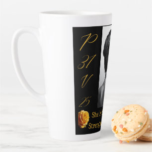Proverbes 31 Femme Noir & Jaune Grosse Mug Latte