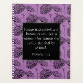 Proverbes 31 Femme Purple Floral Christian Planner (Devant)