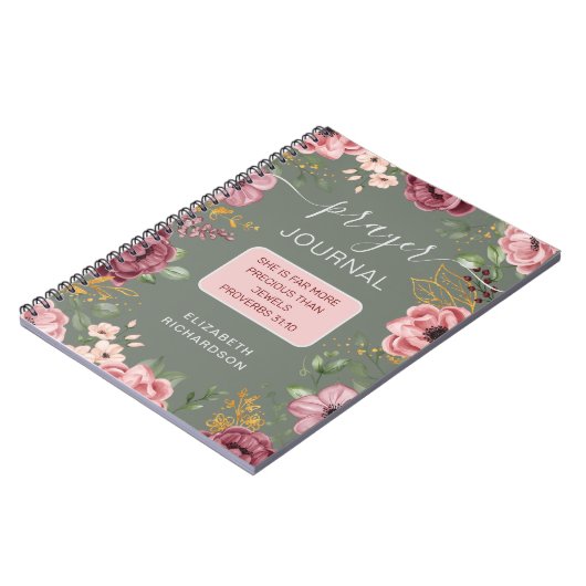 Proverbes 31 Sage fleur journal de prière carnet (Côté gauche)