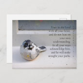 Proverbes 3:5-6 Carte postale Oiseau de la fenêtre (Devant / Derrière)