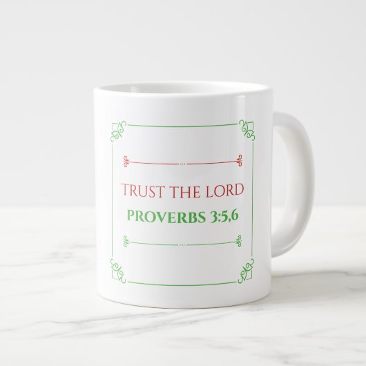 Proverbes 3:5,6 Jumbo Mug (Devant droit)