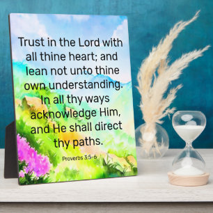 Proverbes 3:5-6 Plaque