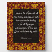 Proverbes 3:5-6 Plaque avec de l'Easel (Devant)