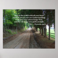 Proverbes 3:5-6 Poster de la Bible chrétienne