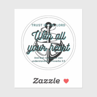 Proverbes 3:5 Bible Verse Sticker Ancre Faith-Base