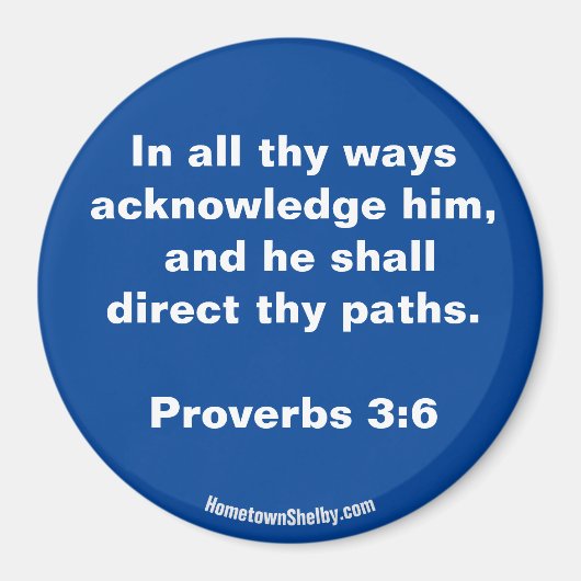 Proverbes 3:6 Bible Verset aimant (Devant)