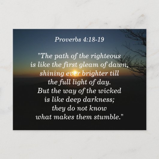 Proverbes 4:18-19 Écriture Carte mémoire (Devant)