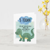 Proverbes 9:11 Bonne carte de dinosaure du 5e anni (Fleur jaune)