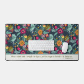 Proverbes floraux Abstraits bleus 31:25 Mat de bur (Clavier et souris)