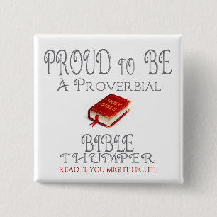 Proverbiële bijbelduim vierkante button 5,1 cm