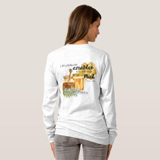 Proverbios 16.24 Camisa de Mujer con versiculo  T-shirt (Achterkant volledig)