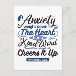 Proverbs 12:25 Bible Verse – Kind Word Art Briefkaart