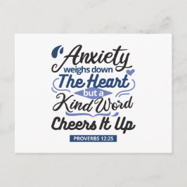Proverbs 12:25 Bible Verse – Kind Word Art Feestdagenkaart