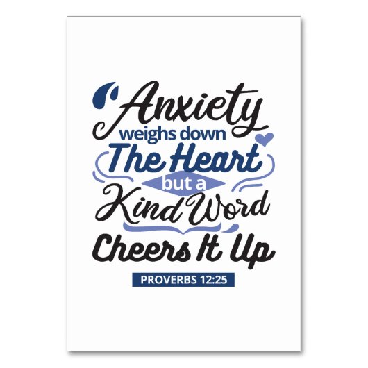 Proverbs 12:25 Bible Verse – Kind Word Art Kaart (Voorkant)