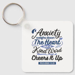Proverbs 12:25 Bible Verse – Kind Word Art Sleutelhanger