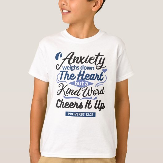 Proverbs 12:25 Bible Verse – Kind Word Art T-shirt (Voorkant)