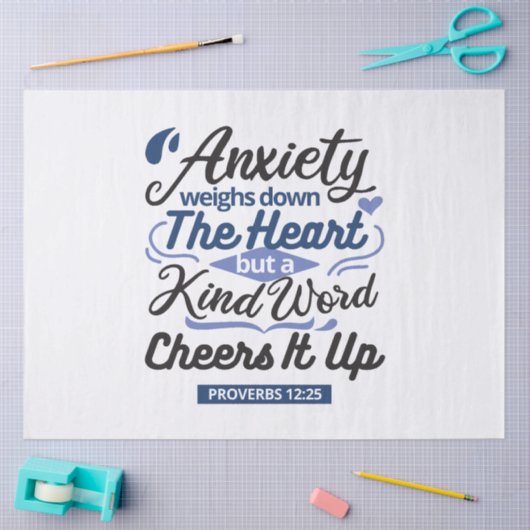 Proverbs 12:25 Bible Verse – Kind Word Art Tissuepapier (Craft)