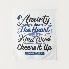 Proverbs 12:25 Bible Verse – Kind Word Art Wandkleed