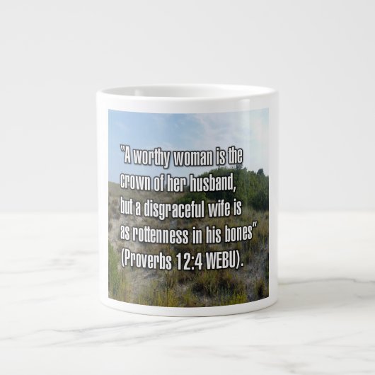 Proverbs 12:4 WEBU Mug Extra Grote Beker (Voorkant)