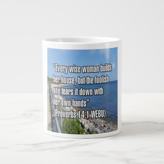 Proverbs 14:1 WEBU Mug Extra Grote Beker (Voorkant)