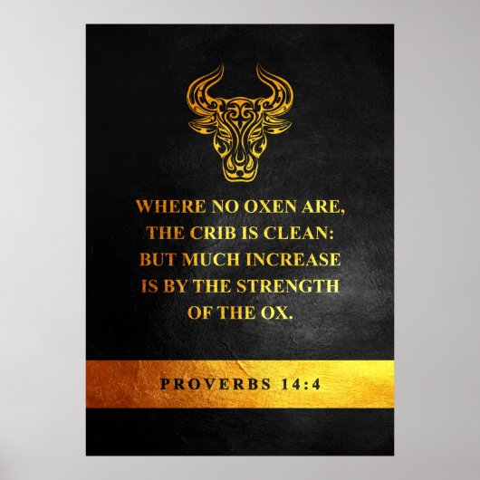 Proverbs 14:4 Bijbelversie Poster (Voorkant)