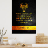 Proverbs 14:4 Bijbelversie Poster (Keuken)