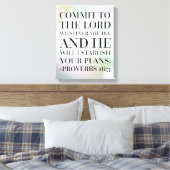 Proverbs 16:3 Bijbelcitaat Canvas Afdruk (Insitu (Slaapkamer))