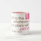 Proverbs 16:3 tweekleurige koffiemok (Center)