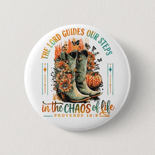 Proverbs 16:9 ronde button 5,7 cm (Voorkant)