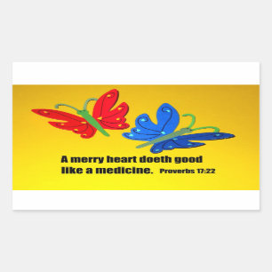 Proverbs 17:22 rechthoekige sticker