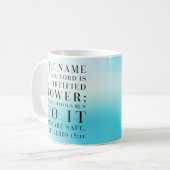 Proverbs 18:10 Bijbelcitaat Koffiemok (Voorkant links)