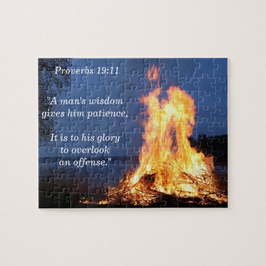 Proverbs 19:11 Wisdom om overtreding over het hoof Legpuzzel (Horizontaal)