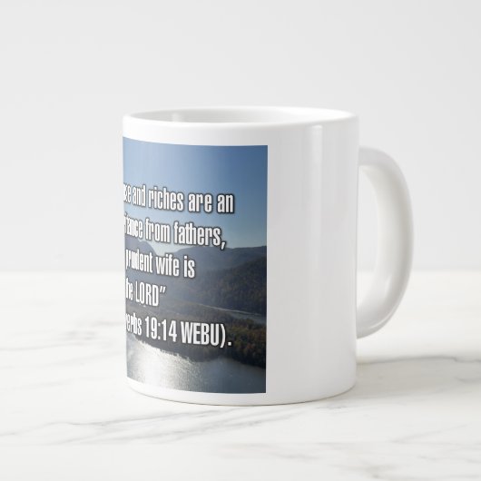 Proverbs 19:14 WEBU Mug Extra Grote Beker (Voorkant rechts)