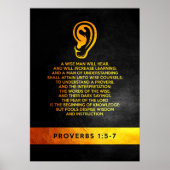 Proverbs 1:5-7 Bijbelversie Poster (Voorkant)