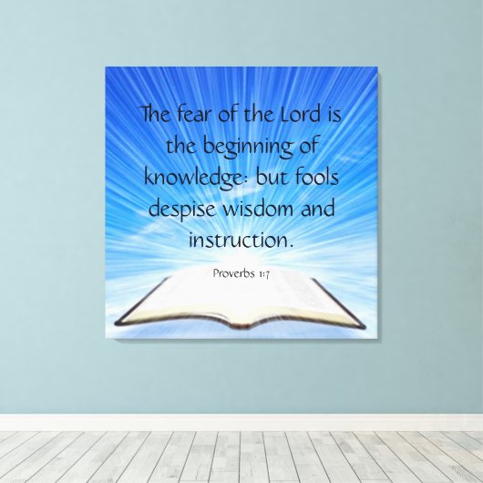 Proverbs 1:7 canvas afdruk (Insitu (Houten vloer))