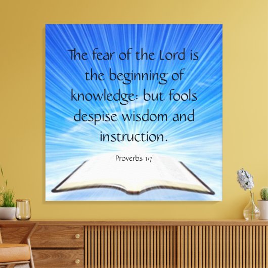 Proverbs 1:7 canvas afdruk (Insitu (Woonkamer))