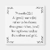 Proverbs 22:1 magneet (Voorkant)