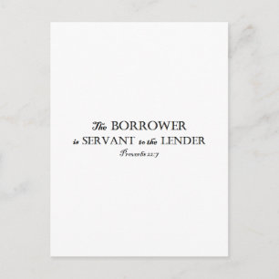 Proverbs 22:7 Borrower is Servant Christelijk Briefkaart