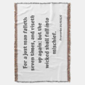 Proverbs 24:16 KJV Bijbelversie-scripts Deken (Voorkant Verticaal)