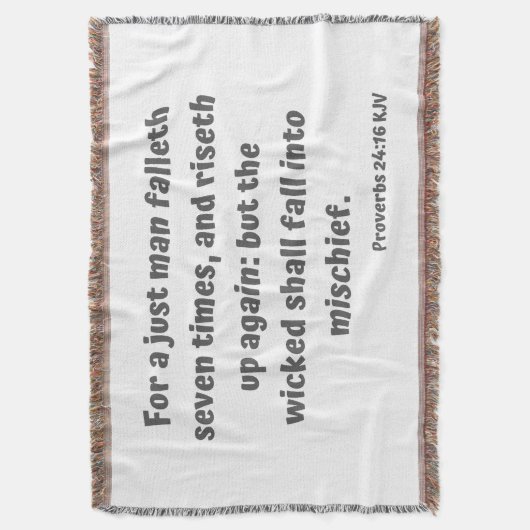 Proverbs 24:16 KJV Bijbelversie-scripts Deken (Voorkant Verticaal)