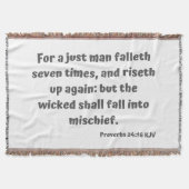 Proverbs 24:16 KJV Bijbelversie-scripts Deken (Voorkant)