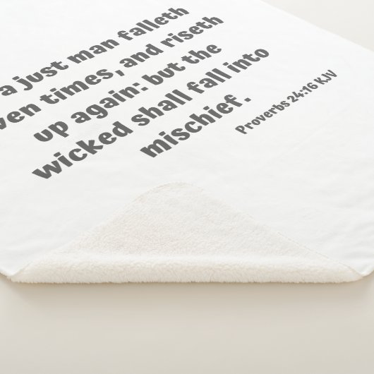 Proverbs 24:16 KJV Bijbelversie-scripts Sherpa Deken (3/4)